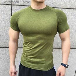 Men's T-Shirts New Men Summer Short Sleeve Fitness T Shirt Running Sport Gym solid Colour quick dry T Shirt Workout Casual Quality Tops Clothing T230601