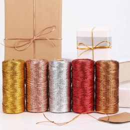 Yarn 100M 1.5mm strap process DIY gold and silver rope used for sewing thread twisting curve home textiles decoration gift packaging P230601