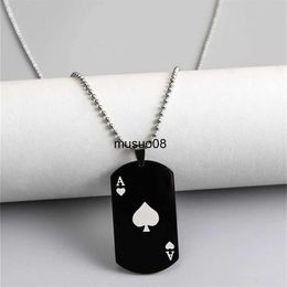 Pendant Necklaces Playing Card Ace of Spades Heart Pendant Necklace Necklaces Women Sweater Chain Fashion Jewelry collares para mujer colgantes J230601