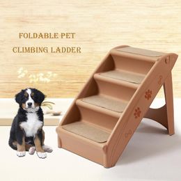 Ramps Pet Ladder 4 Steps Small Foldable Dog Stairs Thick NonSlip Pet Climbing Stairs Cat Dog Steps For Bed Sofa Pet Supplies