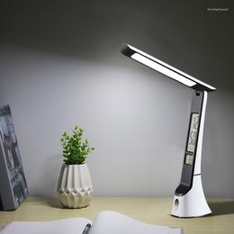 Table Lamps Folding Perpetual Calendar LCD Screen Led Rechargeable USB Lamp