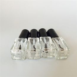 Analyzer 30pcs/lot 5ml Empty Square Nail Polish Bottles and Small Brush Nail Art Containertransparent Glass Nail Oil Container Polish