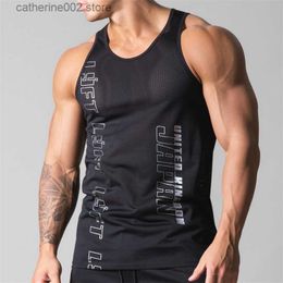 Men's T-Shirts Men's Casual Mesh Breathable Workout Gym Men's Vest Muscle Sleeveless Sportswear Shirt Fashion Bodybuilding Vest Fitness Vest T230601