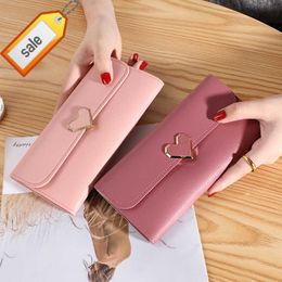 Factory Price Women Long Wallets Purses Luxury Love Heart Wallets for Ladies Girl Money Pocket Card Holder Female Phone Bag