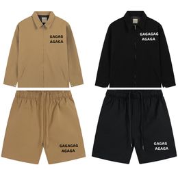 Conjunto de jaquetas masculinas Jaqueta coach estampada com letras shorts capris masculinos jaquetas masculinas casuais