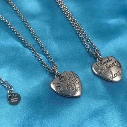 80% off designer jewelry bracelet necklace ring Ancient family's same fearless blind for love carved heart pendant small fresh style personalized