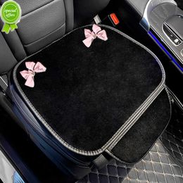 New Cute Bowknot Winter Car Interior Accessories Universal Car Seat Covers Short Plush Auto Seat Cushion Pad Four Seasons Seat Mats