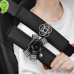 New Bowknot Universal Car Safety Seat Belt Cover Pearl Flower Ice Silk Auto Shoulder Pad Styling Seatbelts Protective Car Accessorie
