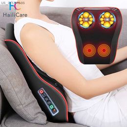 Shoulder Cervical Electric Massage Pillow Double Vibration Neck Waist Back Multi-functional Lumbar Cushi Relief Pain Gift L230523