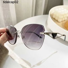2023P's New Style Sunglasses for Women Dual Colour Gradient Large Frame Plain Face Large High Quality Sunglasses Fashionable
