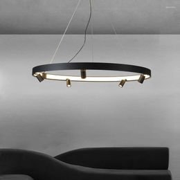 Pendant Lamps Modern Circular LED Chandelier Lights Nordic Minimalist Spot Hanging Light For Living Room Dining Indoor Decor Suspension