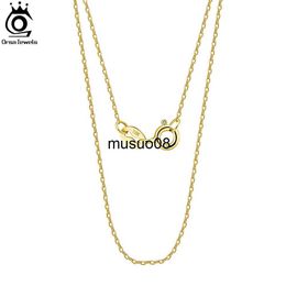 Pendant Necklaces ORSA JEWELS Authentic 10K Solid Yellow/White/Rose Gold 0.7mm Diamond Cut Cable Chain Necklace for Women AU417 Neck Chain FC01 J230601