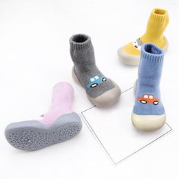 First Walkers Elastic Baby Indoor Shoes Cartoon Toddler Soft Infant Casual Size 6 Girls