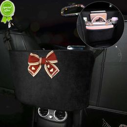 New Cute Knitting Lover Bowknot Car Storage Bag Hanging Auto Organiser Pocket Barrier of Backseat Holder Container Stowing Tidying
