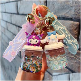 Jewelry Cute Animation Keychain Kuromi With Bottle Series Charms Key Ring Accessories Kids Birthday Gift Drop Delivery Baby Maternity Otpzg