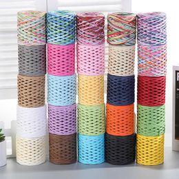 Yarn 200m knitted Raffia eco-friendly baking packaging paper rope binding tape crochet yarn summer hat P230601