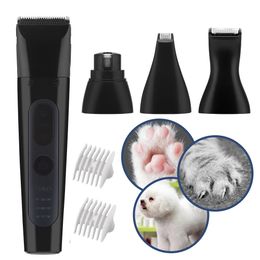 Trimmers Dog Cat Hair Trimmer Paw Nail Grinder Pets Clippers Foot Nail Cutter Low Noise Dog Pet Grooming Machine USB Pet Supplies