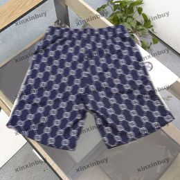 xinxinbuy Men women designer Shorts pant Double letter jacquard knitted fabric Spring summer white black blue 319151 M-2XL