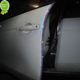 New 4pcs Bling Car Door 3M Sticker Decoration Multi-function Adhesive Protect Film Rhinestone Tape Car Protection Scratch-resistant