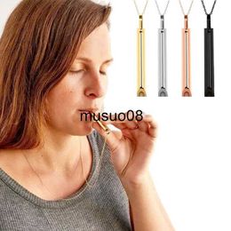 Pendant Necklaces C9GF Anxiety Whistle Necklace Natural Anxiety Relief Meditation Jewellery Stress Relief Pendant Mindfulness Deep Breathing Tool J230601