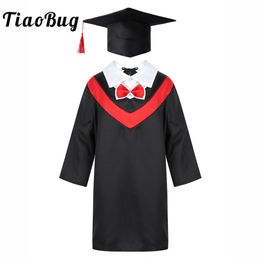 Clothing Sets Kids Boys Girls Primary School Uniforms Graduation Gown with Tassel Cap Set Children Students Costume Pography Roleplay Dress 230601