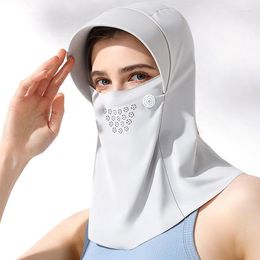 Wide Brim Hats Women Breathable Hollow Face Cover Sunscreen Mask Horsetail Hat Anti-UV Sun Beach Cap Summer Headwear Outdoor