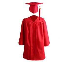 Clothing Sets 2Pcs/Set Zipper Loose Graduation Gown Children School Graduation Cap Gown Suit Graduation Ceremony Uniform 230601