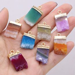 Natural Stone Gem Agate Crystal Bud Irregular Pendant For Jewelry Making DIY Necklace Earring Accessories Gift