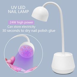 Dryers Mini Nail LED Lamp 24W Nail Dryer False Nail Manicure Polish Glue Fast Drying UV Light Nail Lamp Professional Table Lamp Design