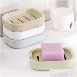 Soap Dishes Thicken Plastic Dish Tray Holder With Lids Storage Rack Plate Box Container For Bath Shower Bathroom Supplies Dbc Drop D Dhxvp