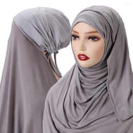 Ethnic Clothing 10pcs Jersey Instant Hijab Satin Inner Hat Scarf Islamic Cap Head Wear Stretch Turban Muslim Underscarf Bonnet Straps
