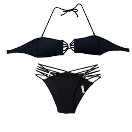 Swimwear Women Bikini Black Cheeky bottom Low Waist Sexy Swimwear Bikinis sets Swimsuit Biquini Bathing Suit bikini brazilian