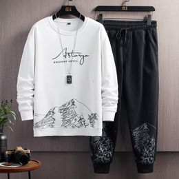 Men's Tracksuits Men Printed Casual Men's Set Sportswear 2023 Spring Autumn Two Pieces Sweatshirt Pants Mens Sports Suits Clothing