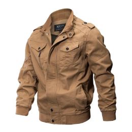 QNPQYX Novo Jaqueta de Inverno Masculina Outono Jaqueta Piloto de Algodão Casaco Jaqueta Bomber Masculina Cargo Flight Masculino Plus Size 6XL