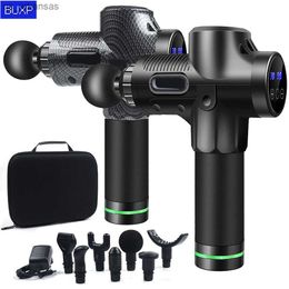 7 Heads LCD High frequency Massage Gun Muscle Relax Body Relaxation Electric Massager with Portable Bag Therapy Gun for fitness L230523