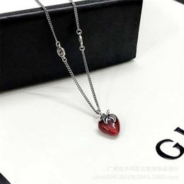 80% off designer Jewellery bracelet necklace ring Strawberry 925 vintage clavicle chain women's love shaped glue dropping Pendant