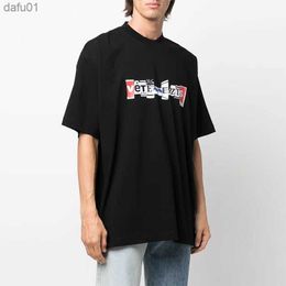 Good Quality Vetements Fashion Shirt Men 1 1 Vetements Patchwork Letter Women T Shirt Oversized Tee Mens Clothing L230520