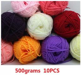 Yarn 500 Grammes of milk soft blended cotton crochet thread for hand knitted sweaters baby yarn 10 pieces P230601