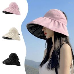 Wide Brim Hats Wholesale Summer Women Bucket Hat UV Protection Sun Solid Color Soft Foldable Beach Panama Cap Caps