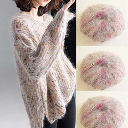 Yarn 50g/ball knitted Mohair crochet yarn soft wool DIY hand woven threaded hat sweater scarf fluffy plush Lana color free shipping P230601