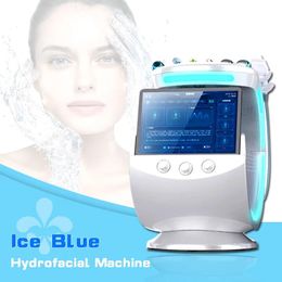 Hot selling Ice blue Ultrasonic RF 7 in 1 Aqua skin scrubber dermabrasion facial jet peel peeling skin analysis beauty equipment