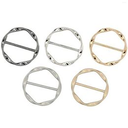 Jewelry Pouches 5PCS Scarf Ring Clip Tie Clips For Women Fashion T-Shirt Twist Knot Buckle Circle Clothing Wrap Holder