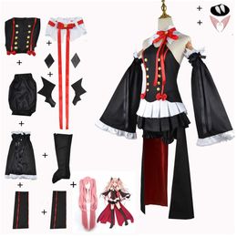 Anime Costumes Anime Seraph of The End Krul Tepes Cosplay Come Woman Dress Halloween Vampire Role Clothing Suit Wig Accessories Z0602