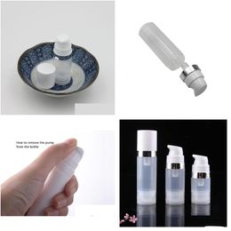 Packing Bottles Empty 5Ml 10Ml Airless Clear Vacuum Pump Lotion Bottle With Sier Ring Er Cosmetic Packaging Drop Delivery Office Sch Dheks