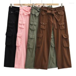 Women's Pants Korean Fashion Black Vintage Clothes Green Cargo Women Y2k Streetwear Baggy For Casual Joggers Pink