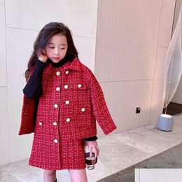 Kleidung Sets Herbst Süße Kinder Mädchen Baby Jacke mit Kleid 2 teile/anzüge Tops Kinder Kleidung Drop Lieferung Mutterschaft DH7No