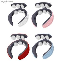 EPACK Upgrade Neck Massager 6 Electrode Plates 4 Modes Electric Pulse 15 Gears Of Intensity Heating Mode Usb Charging Neck Massager272Y L230523