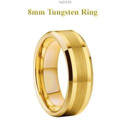 Wedding Rings Simple Plain Blacktungsten for Men and Women Alliance Bevelled Male Fashion Jewellery Accessories Finger Ring Anniversaryspgoxqg9