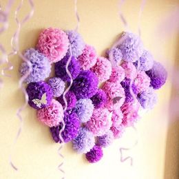 Decorative Flowers Party Tissue Paper Flower Pom Poms Pink White Hanging Ball For Birthday Baby Shower Bachelorette Supplier