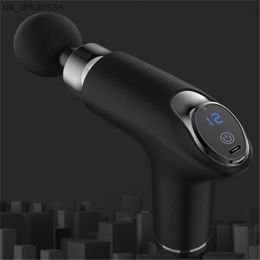 LCD Massage Gun Mini Pocket Massager Deep Muscle Vibration Relief Pain Sport Relax Therapy Body Massage Fitness Relaxation L230523